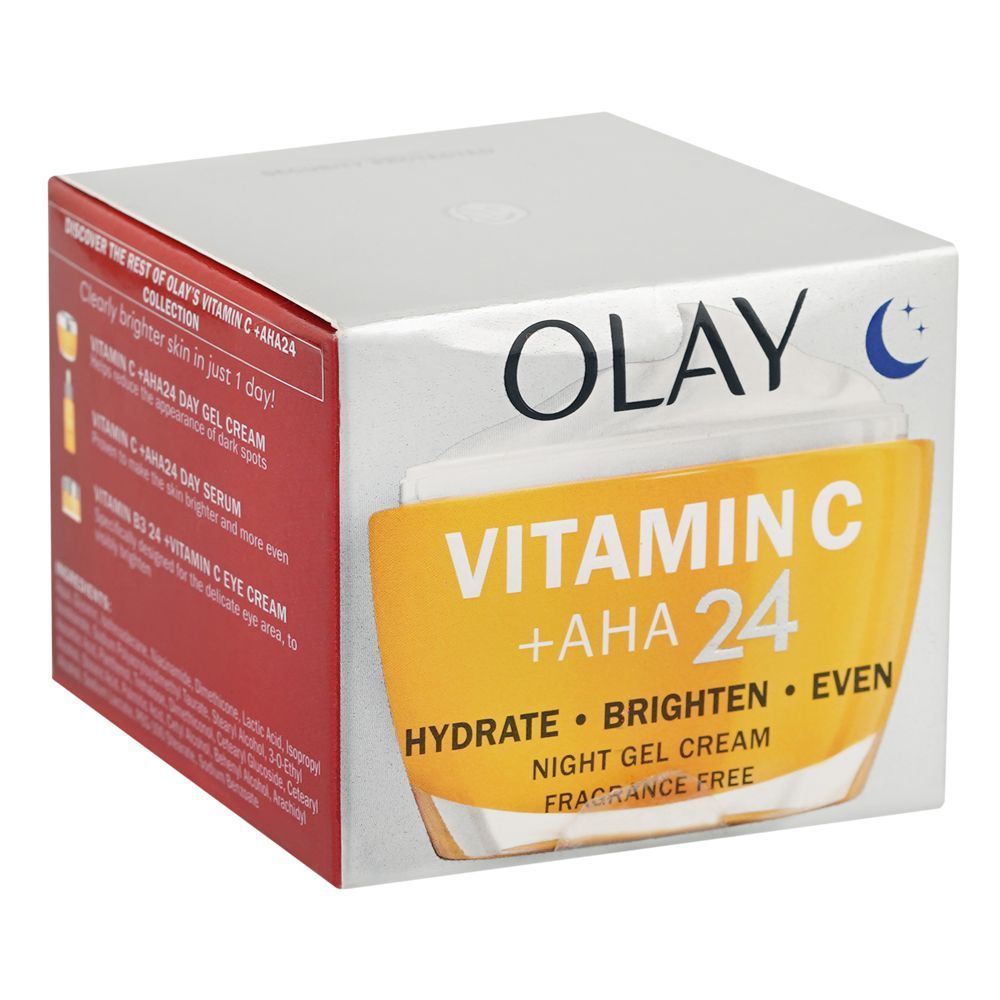 Olay Vitamin C + AHA 24 Night Gel Cream, Niacinamide, Vitamin C, 50ml - Main Image