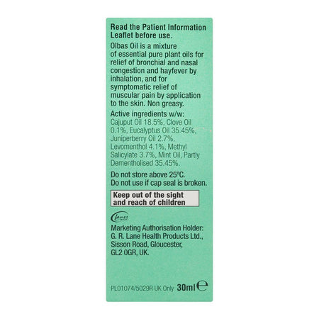 Olbas Inhalant Decongestant Oil, 30ml - Image 2