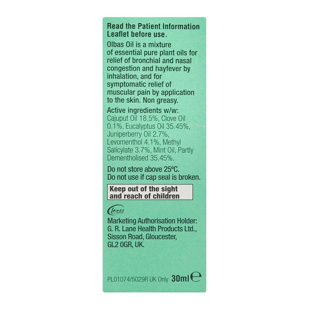 Olbas Inhalant Decongestant Oil, 30ml - Image 2