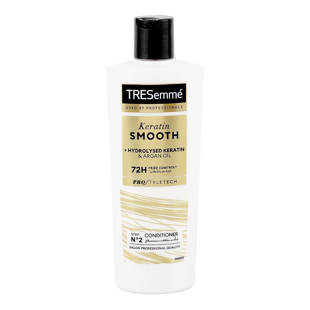 Tresemme Pro Style Tech Keratin Smooth Hydrolysed Keratin & Argan Oil Conditioner, Lactic Acid, Glycerin, For Frizzy Hair, 400ml - Main Image