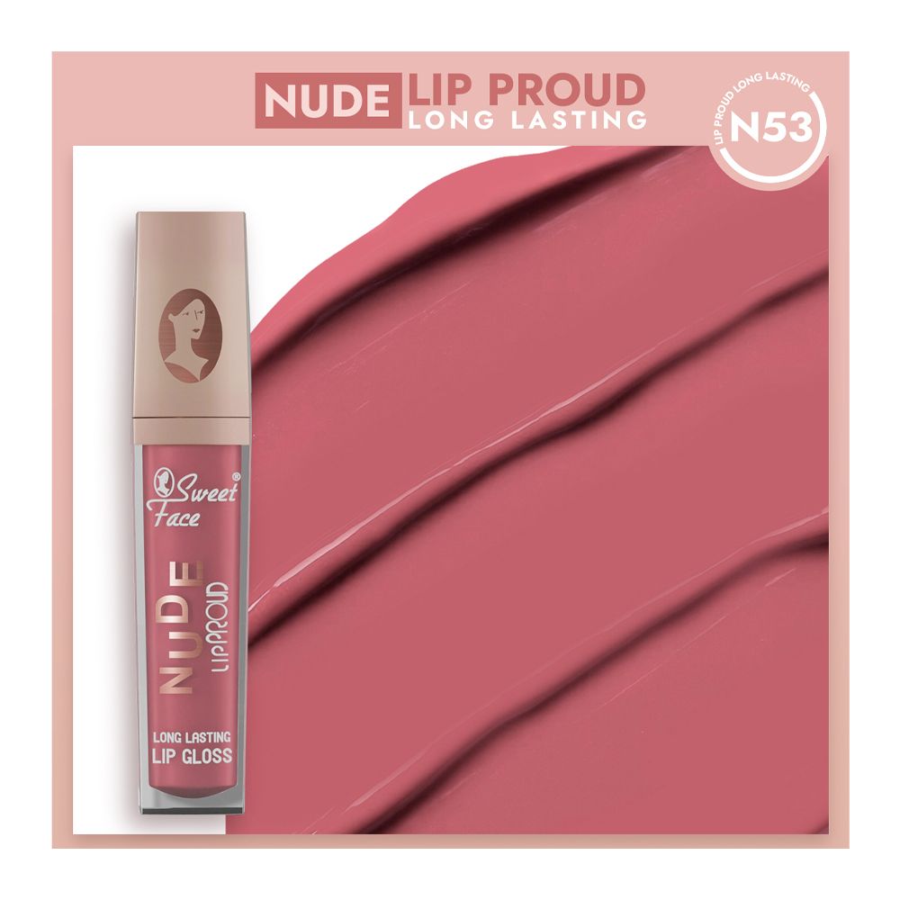 Sweet Face Nude Lip Proud Long Lasting Lip Gloss, N-53 - Main Image