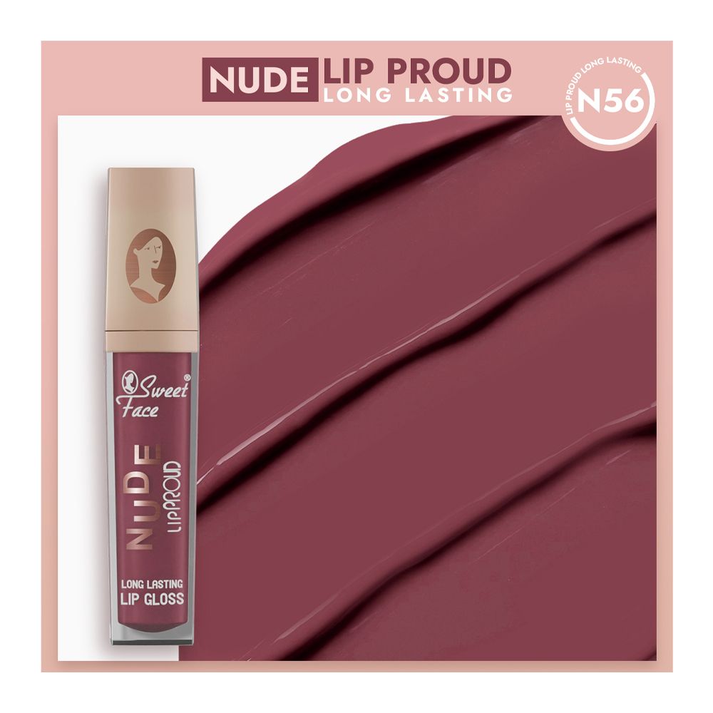 Sweet Face Nude Lip Proud Long Lasting Lip Gloss, N-56 - Main Image