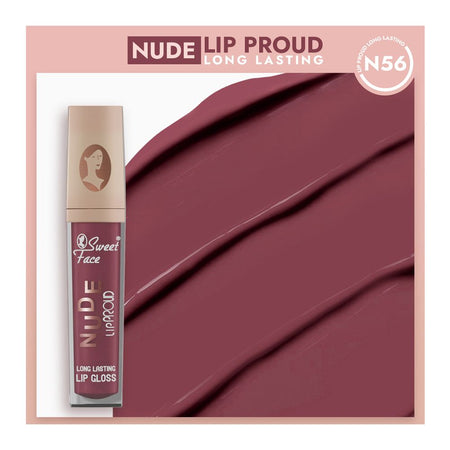 Sweet Face Nude Lip Proud Long Lasting Lip Gloss, N-56 - Main Image