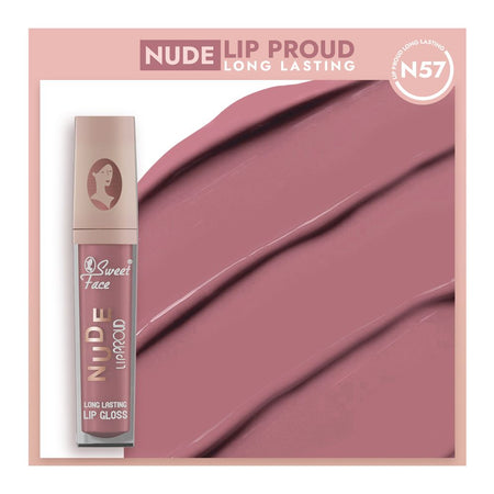 Sweet Face Nude Lip Proud Long Lasting Lip Gloss, N-57 - Main Image