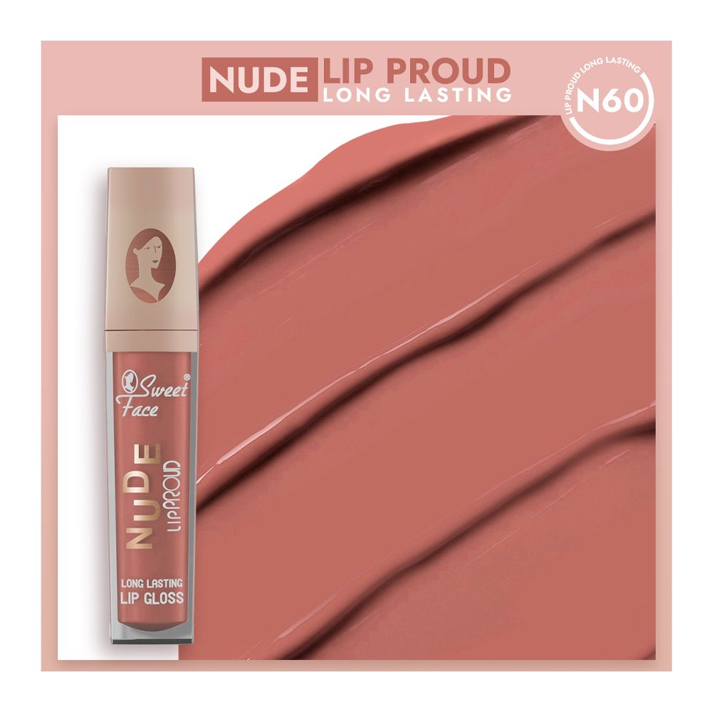 Sweet Face Nude Lip Proud Long Lasting Lip Gloss, N-60 - Main Image