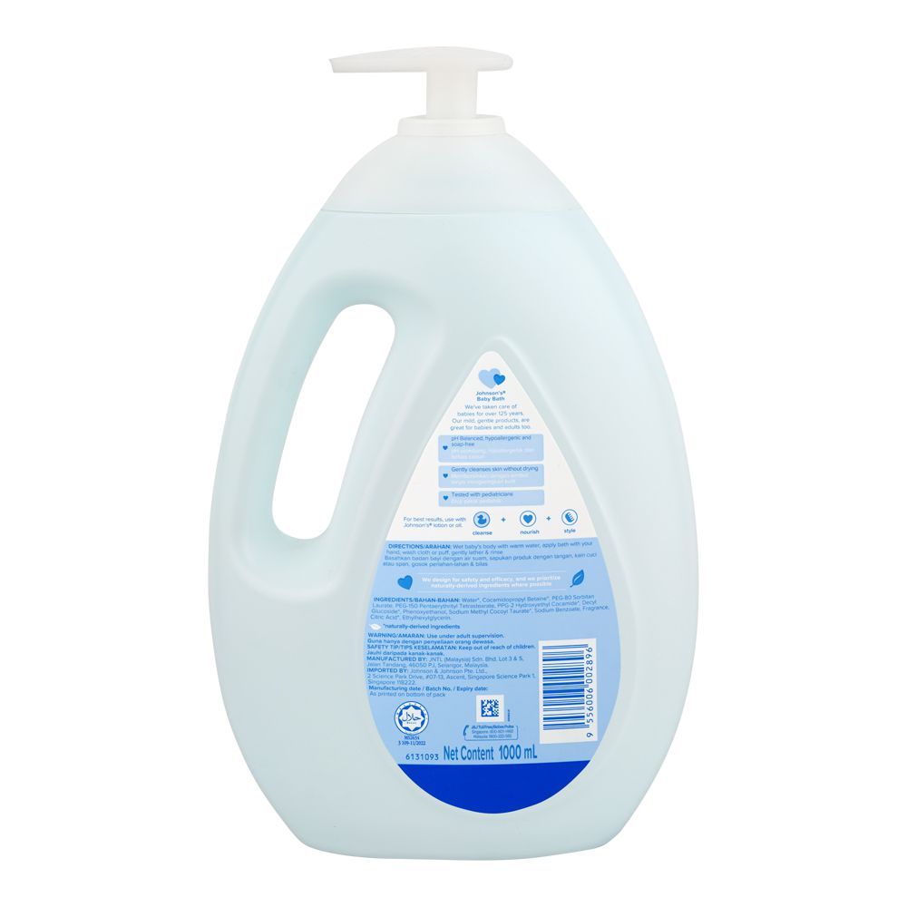 Johnson's Baby Bath, Paraben, Phthalates Free & Sulfates Free, 1000ml - Image 2