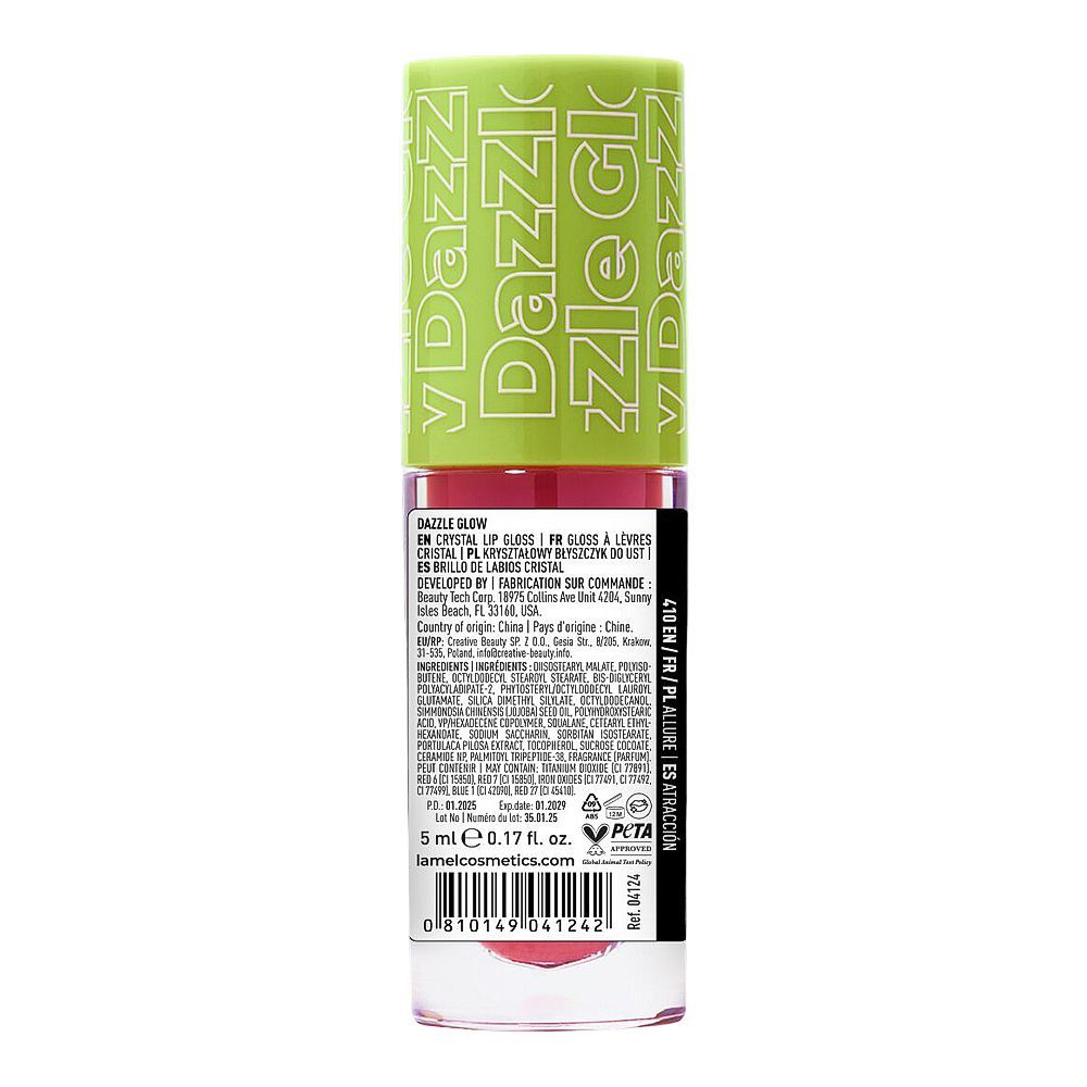 Lamel Dazzle Glow Crystal Lip Gloss, 410 Allure, 5ml - Image 3