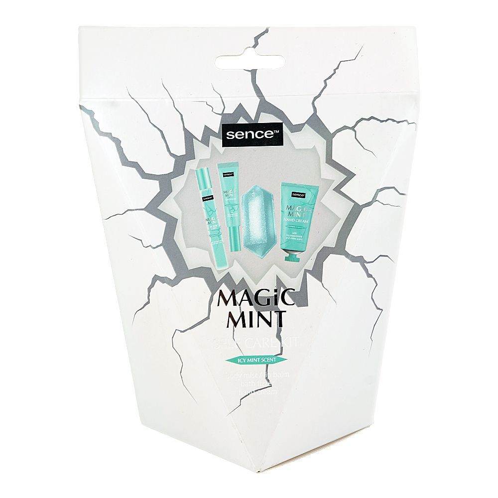 Sence Magic Mint Self Care Kit, Body Mist 8.5ml + Lip Balm 10ml + Bath Fizzer 60g + Hand Cream 50ml - Main Image