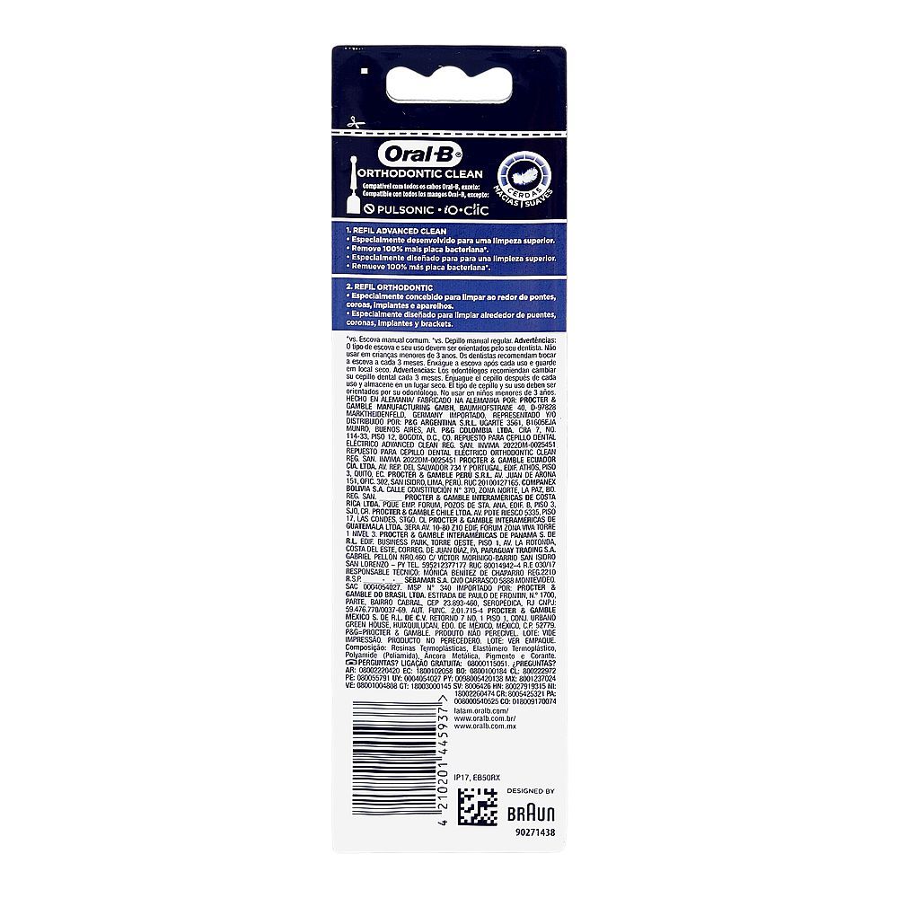 Oral-B Pro Series Orthodontic Clean Replacement Brush Heads, 2-Pack - Image 2