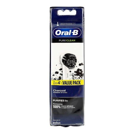 Oral-B Pure Clean Charcoal Infused Bristles Replacement Brush Heads, 4-Pack - Main Image
