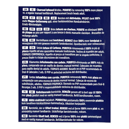 Oral-B Pure Clean Charcoal Infused Bristles Replacement Brush Heads, 4-Pack - Image 3