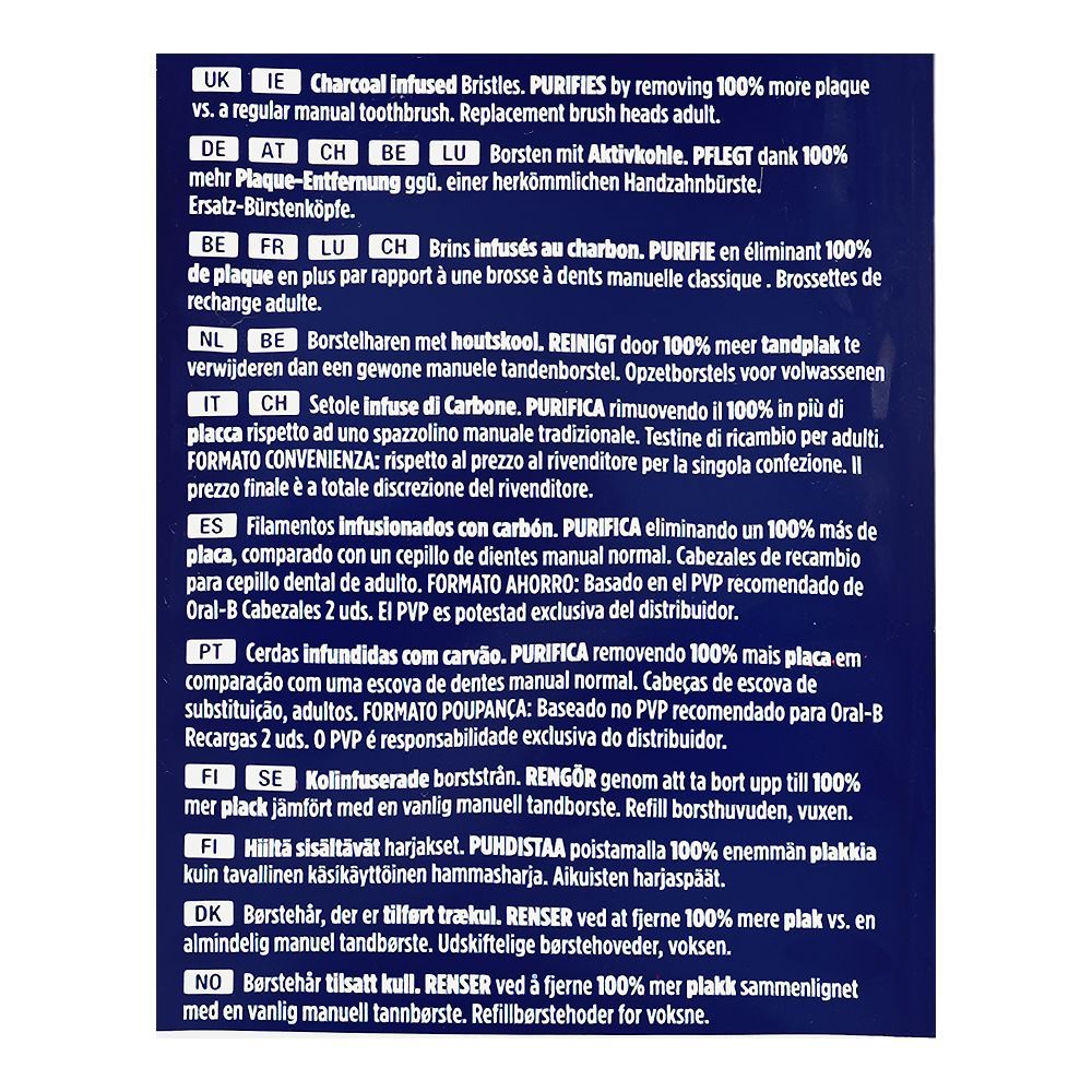 Oral-B Pure Clean Charcoal Infused Bristles Replacement Brush Heads, 4-Pack - Image 3