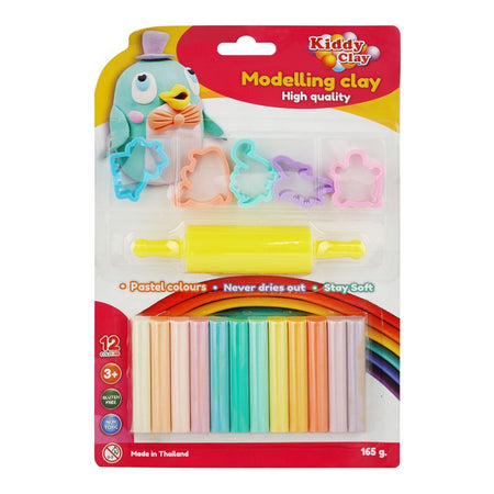 Kiddy Clay Modeling Clay, For 3 Years+ Gluten Free, Non-Toxic, ST-165-12P+5SM/R - Main Image
