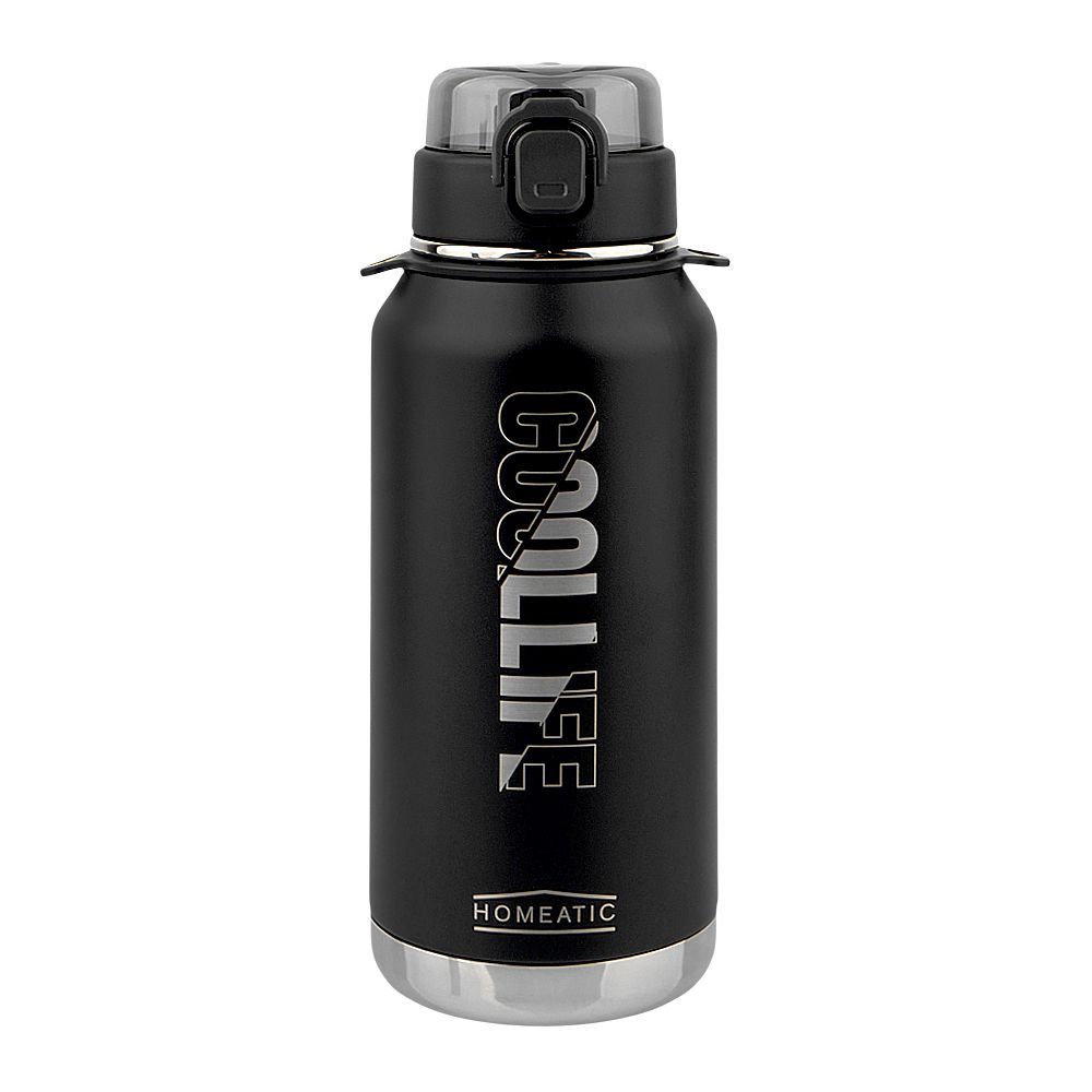 Homeatic Steel Water Bottle, 1100ml, Black, HMV-2004 - Main Image