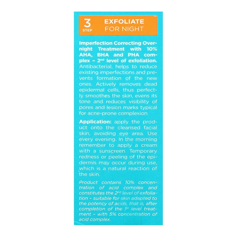 Eveline Perfect Skin Acne Overnight Treatment 2nd Level Of Exfoliation, Niacinamide, Salicylic Acid, For All Types Of Skin, 30ml - Image 5
