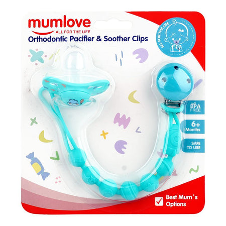 Mum Love Orthodontic Pacifiers & Soother Clips, BPA Free, 6+ Months, Green, P1039-8 M - Main Image