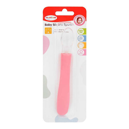 Mum Love Baby Silicone Spoon, BPA Free, 0+ Months, Pink, D6318-2 - Main Image