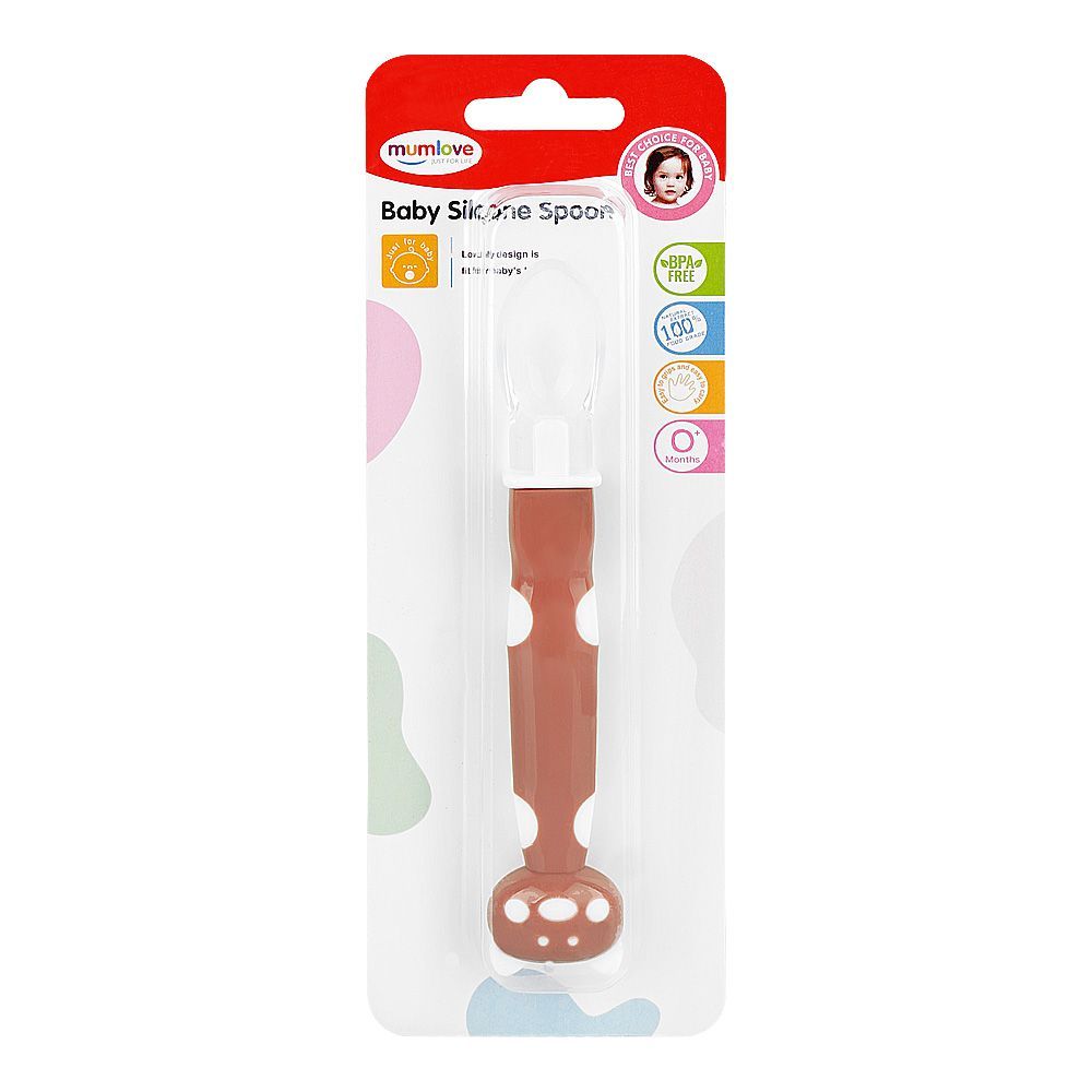 Mum Love Baby Silicone Spoon, BPA Free, 0+ Months, Brown, D6318-2 - Main Image
