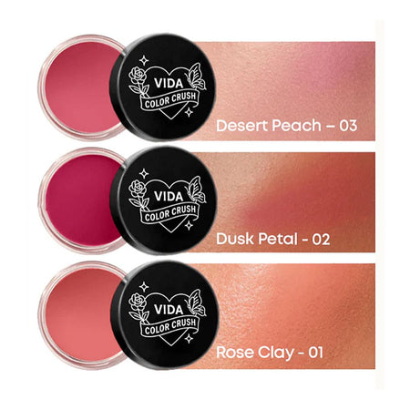 Vi'da New York Color Crush Matte Cream Lip & Cheek Tint, 02 Dusk Petal, 8g - Image 3