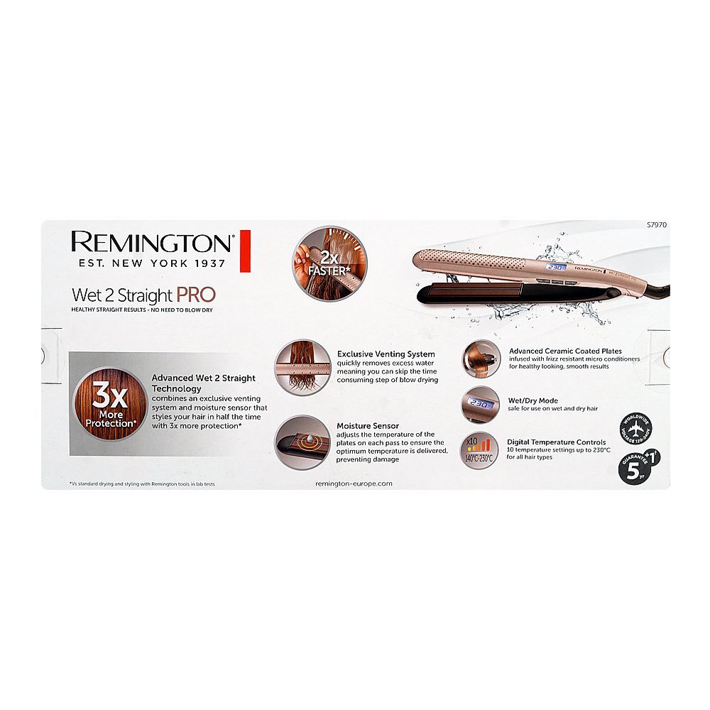 Remington Wet 2 Straight Pro Hair Straightener, S7970 - Image 4