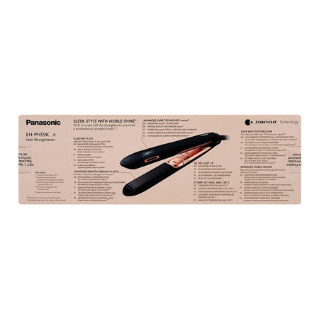 Panasonic Enrich + Shine Nanoe Hair Straightener, 100-240V, EH-PHS9KK825 - Image 3