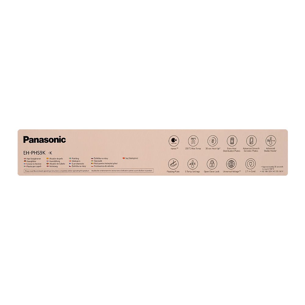 Panasonic Enrich + Shine Nanoe Hair Straightener, 100-240V, EH-PHS9KK825 - Image 5