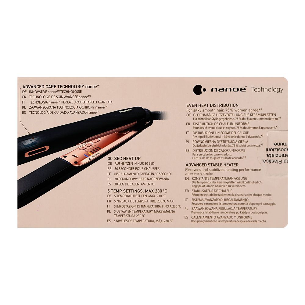 Panasonic Enrich + Shine Nanoe Hair Straightener, 100-240V, EH-PHS9KK825 - Image 6
