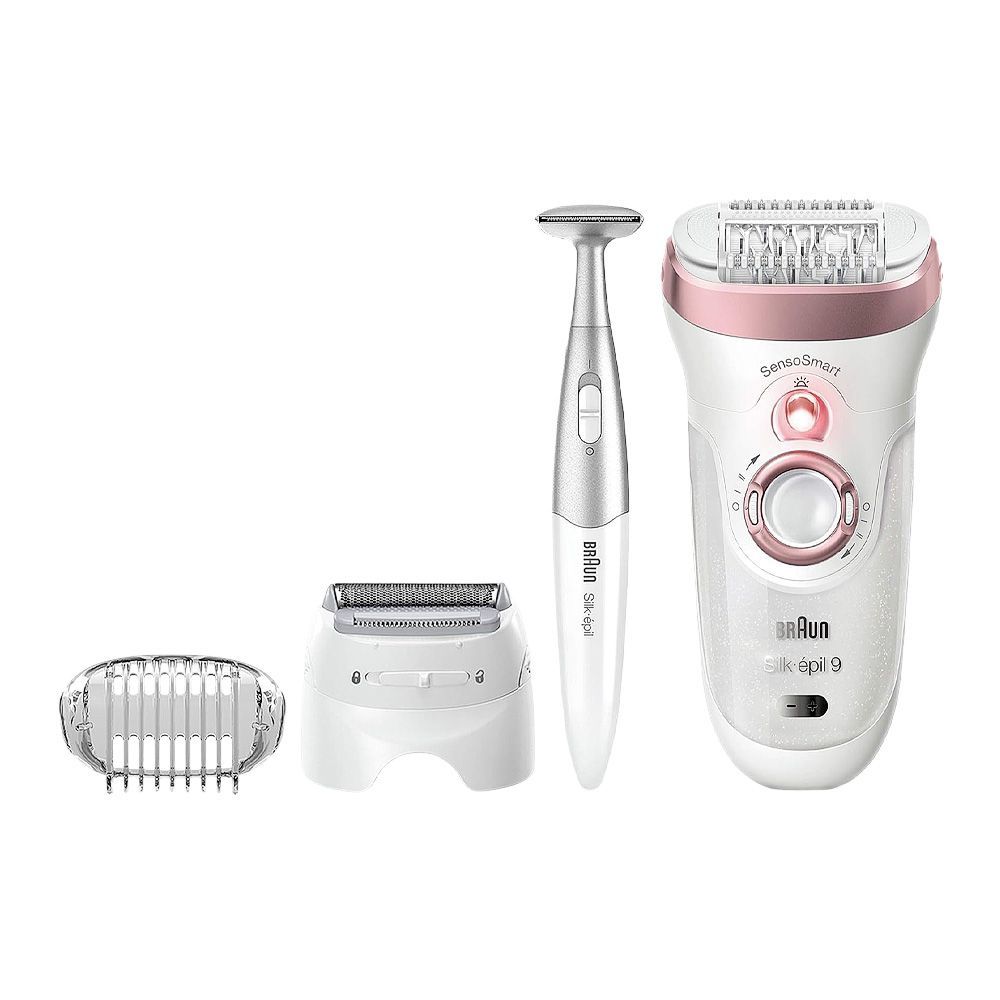 Braun Silk-epil 9 Wet & Dry Shaver & Trimmer, 9890 White/Pink - Main Image