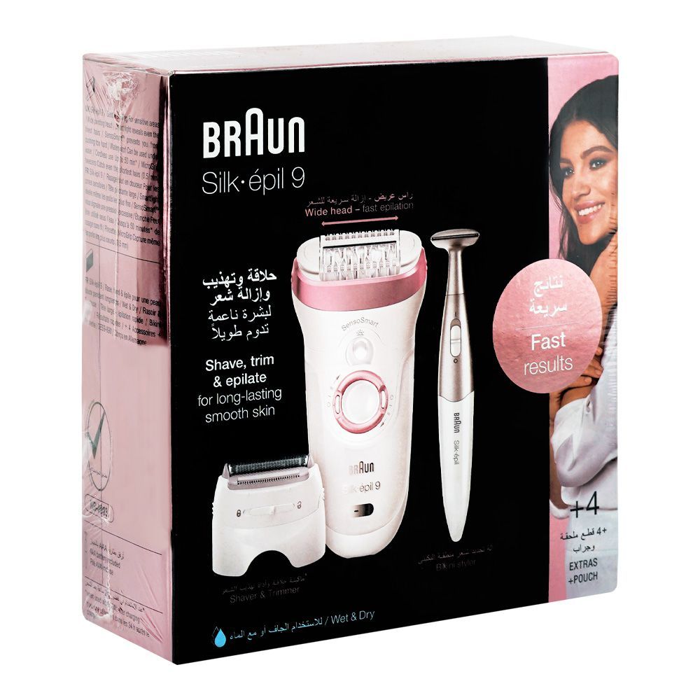 Braun Silk-epil 9 Wet & Dry Shaver & Trimmer, 9890 White/Pink - Image 2