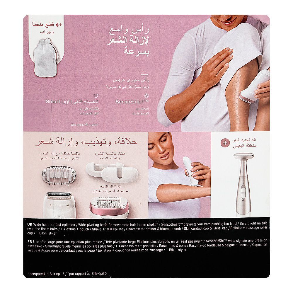 Braun Silk-epil 9 Wet & Dry Shaver & Trimmer, 9890 White/Pink - Image 5