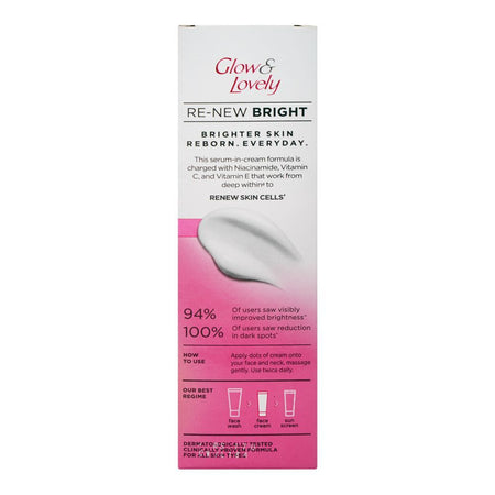 Glow & Lovely Re-New Bright Serum In Cream, Niacinamide, Glycerin, 25g - Image 2