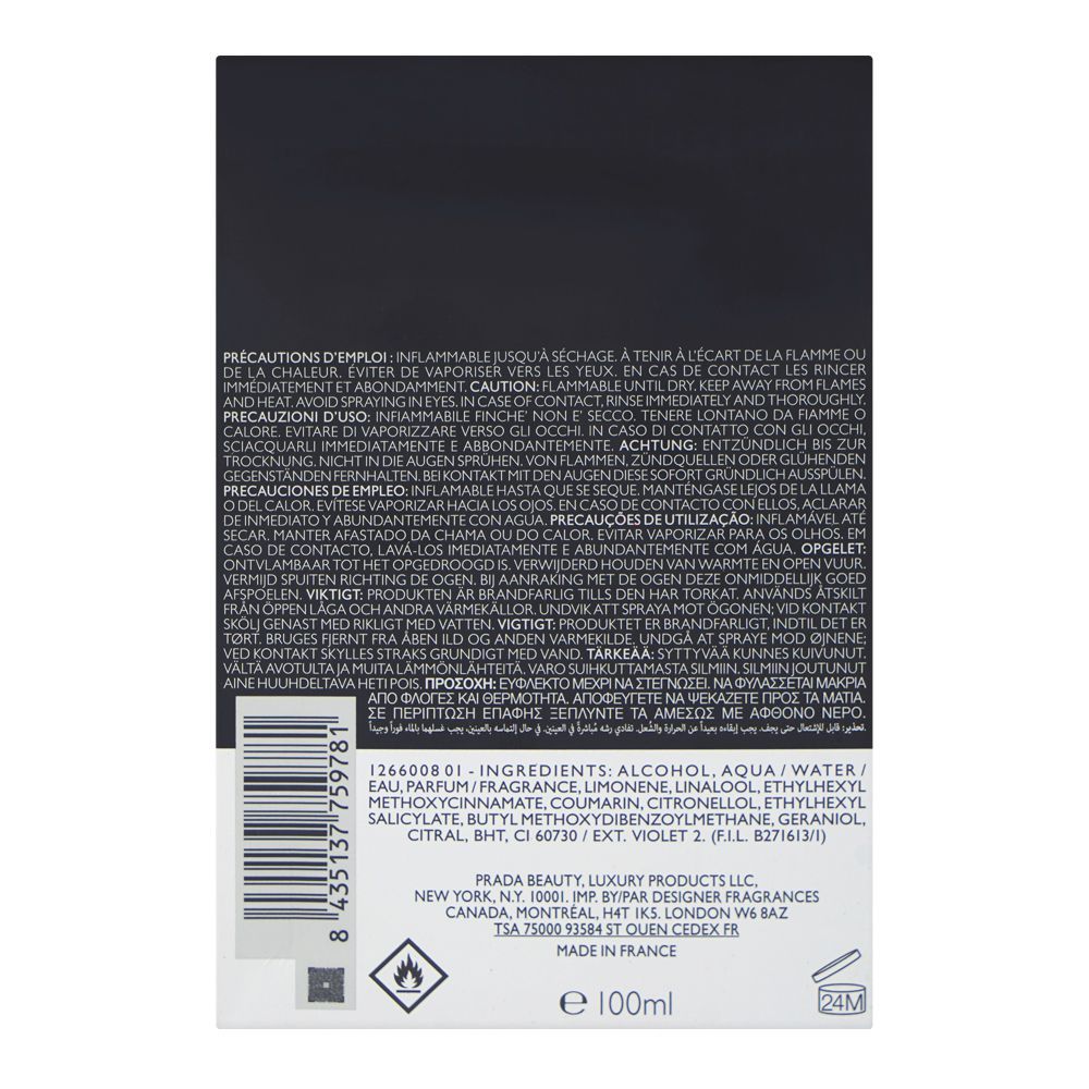 Prada Luna Rossa Carbon, Eau De Toilette, For Men, 100ml - Image 2