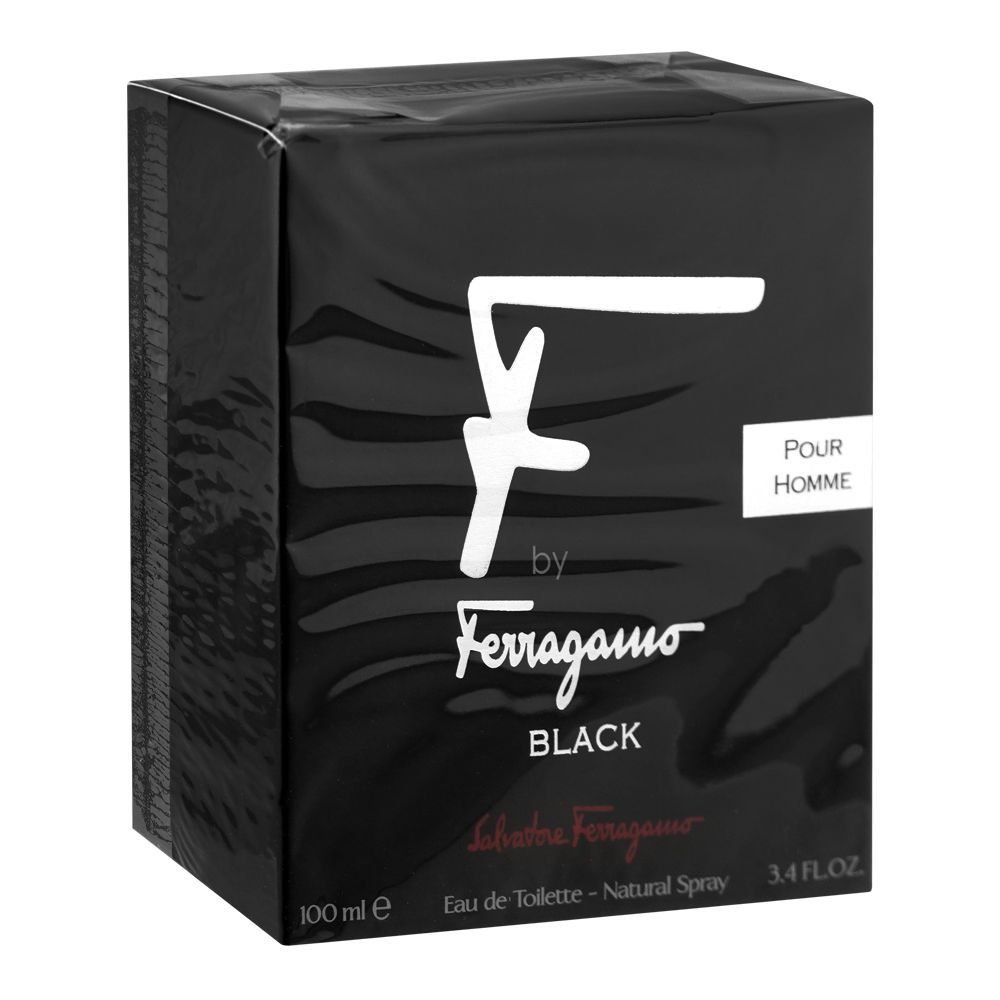 Salvatore Ferragamo F By Ferragamo Black Pour Homme, Eau De Toilette, For Men, 100ml - Image 2