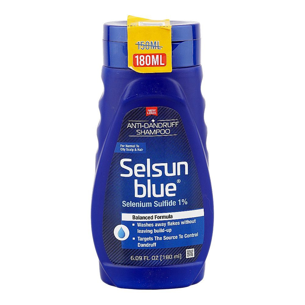 Selsun Blue Solenium Sulfide 1% Balanced Formula Anti-Dandruff Shampoo, Citric Acid, 180ml - Main Image