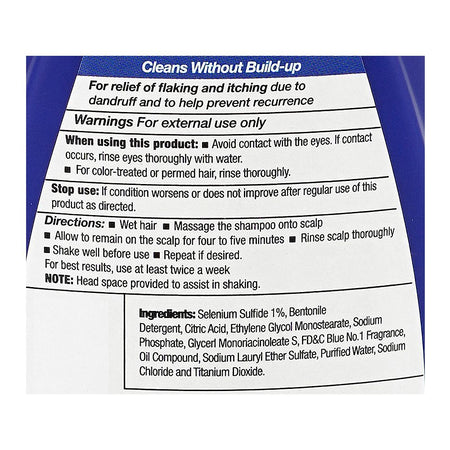 Selsun Blue Solenium Sulfide 1% Balanced Formula Anti-Dandruff Shampoo, Citric Acid, 180ml - Image 3