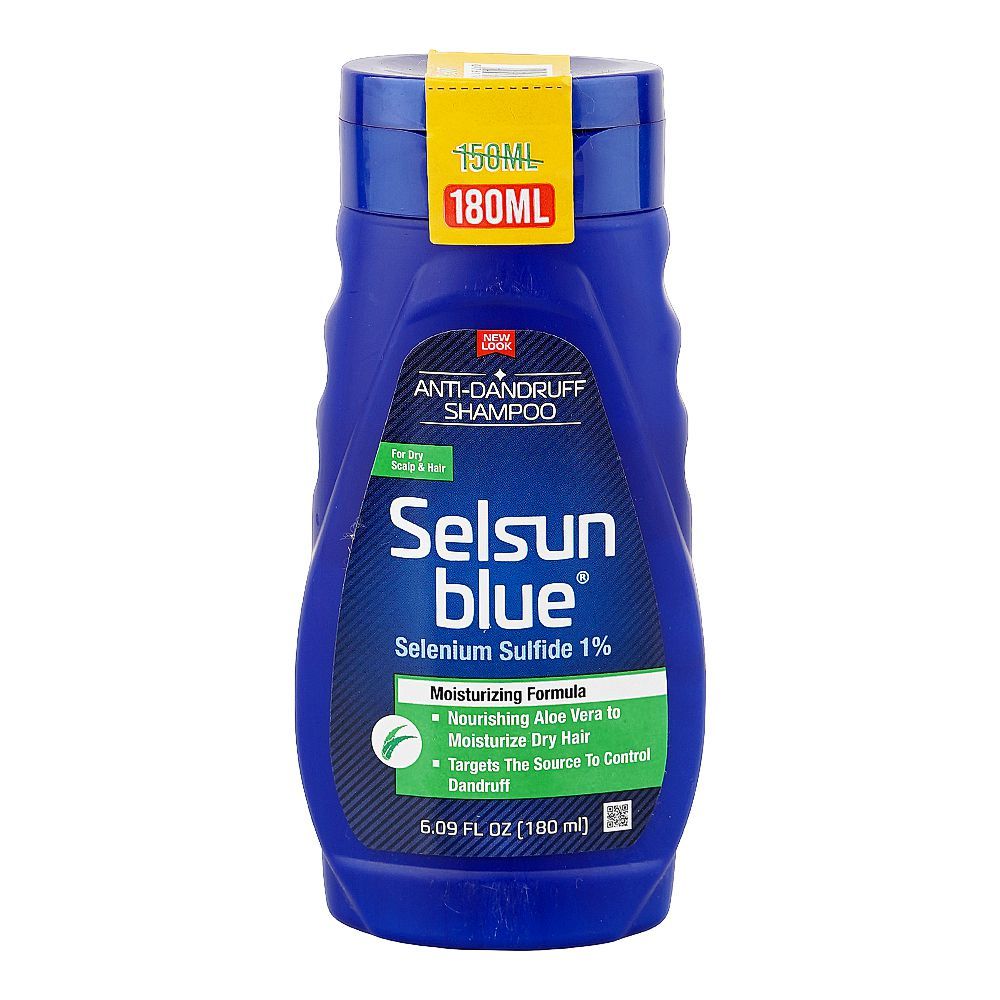 Selsun Blue Solenium Sulfide 1% Moisturizing Formula Anti-Dandruff Shampoo, Citric Acid, 180ml - Main Image
