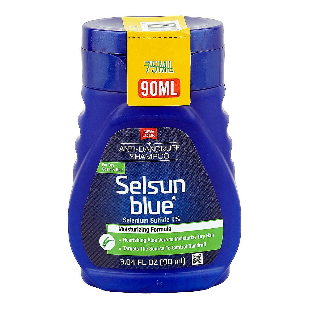 Selsun Blue Solenium Sulfide 1% Moisturizing Formula Anti-Dandruff Shampoo, Citric Acid, 90ml - Main Image
