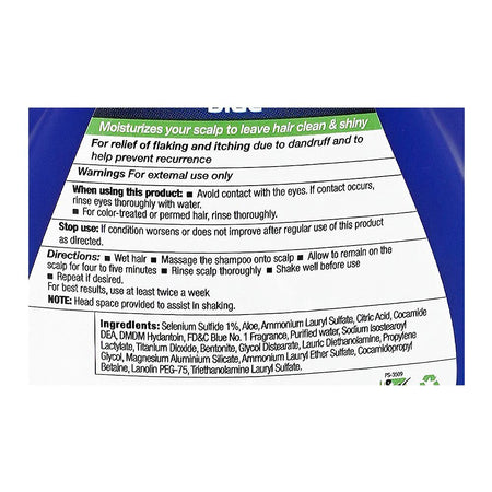 Selsun Blue Solenium Sulfide 1% Moisturizing Formula Anti-Dandruff Shampoo, Citric Acid, 90ml - Image 3