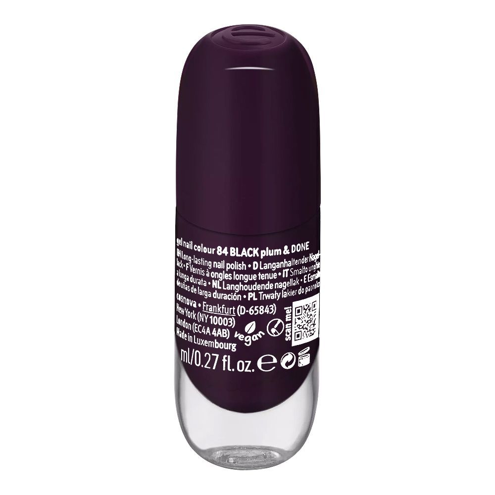 Essence Gel Nail Colour, 84 Black Plump & Done, 8ml - Image 3