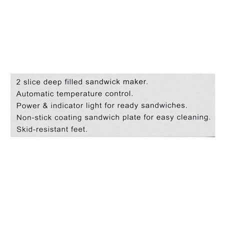 Anex Deluxe Sandwich Maker, 750W, 220-240V, Black/Silver, AG-2131 - Image 4