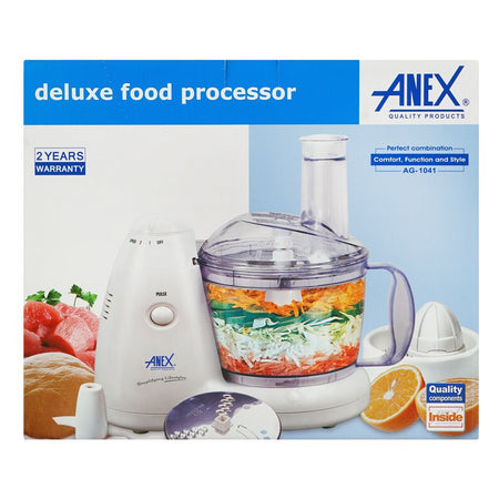 Anex Deluxe Food Processor, 450W, 220V-240V, 1800ml Bowl, Black, AG-1041 - Image 3