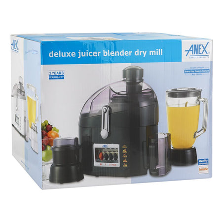 Anex Deluxe Juicer Blender Dry Mill, 600W, 220-240V, 500ml Container, Black, AG-180GL - Image 2