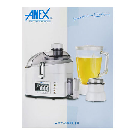 Anex Deluxe Juicer Blender Dry Mill, 600W, 220-240V, 500ml Container, Black, AG-180GL - Image 3