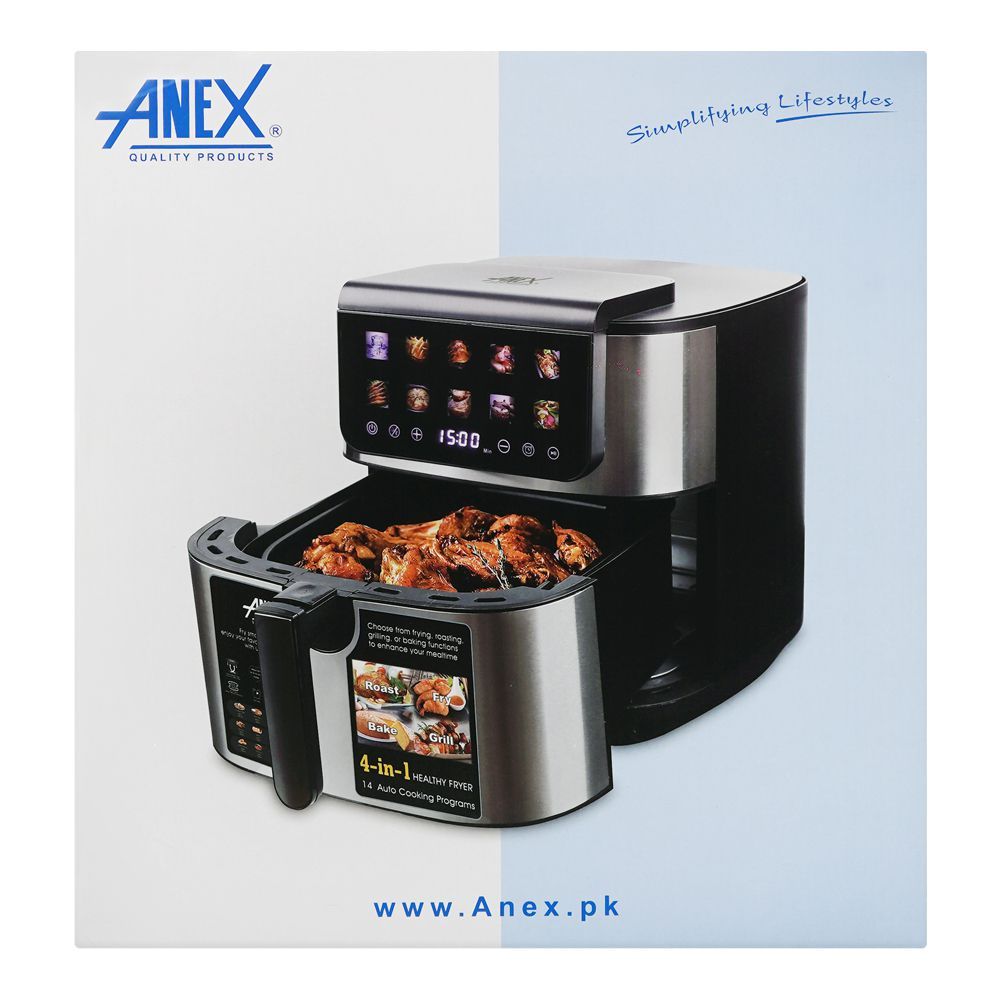 Anex Deluxe Digital Air Fryer, 1700 + 500W, 220-240V, 8 Liters, AG-2126 - Image 3