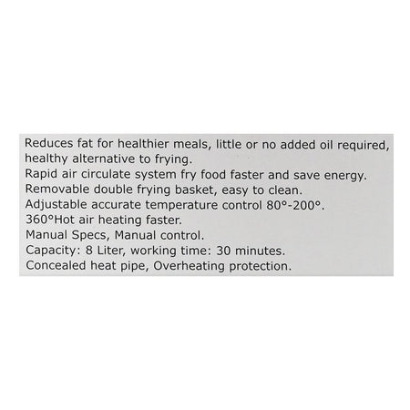 Anex Deluxe Digital Air Fryer, 1700 + 500W, 220-240V, 8 Liters, AG-2126 - Image 5