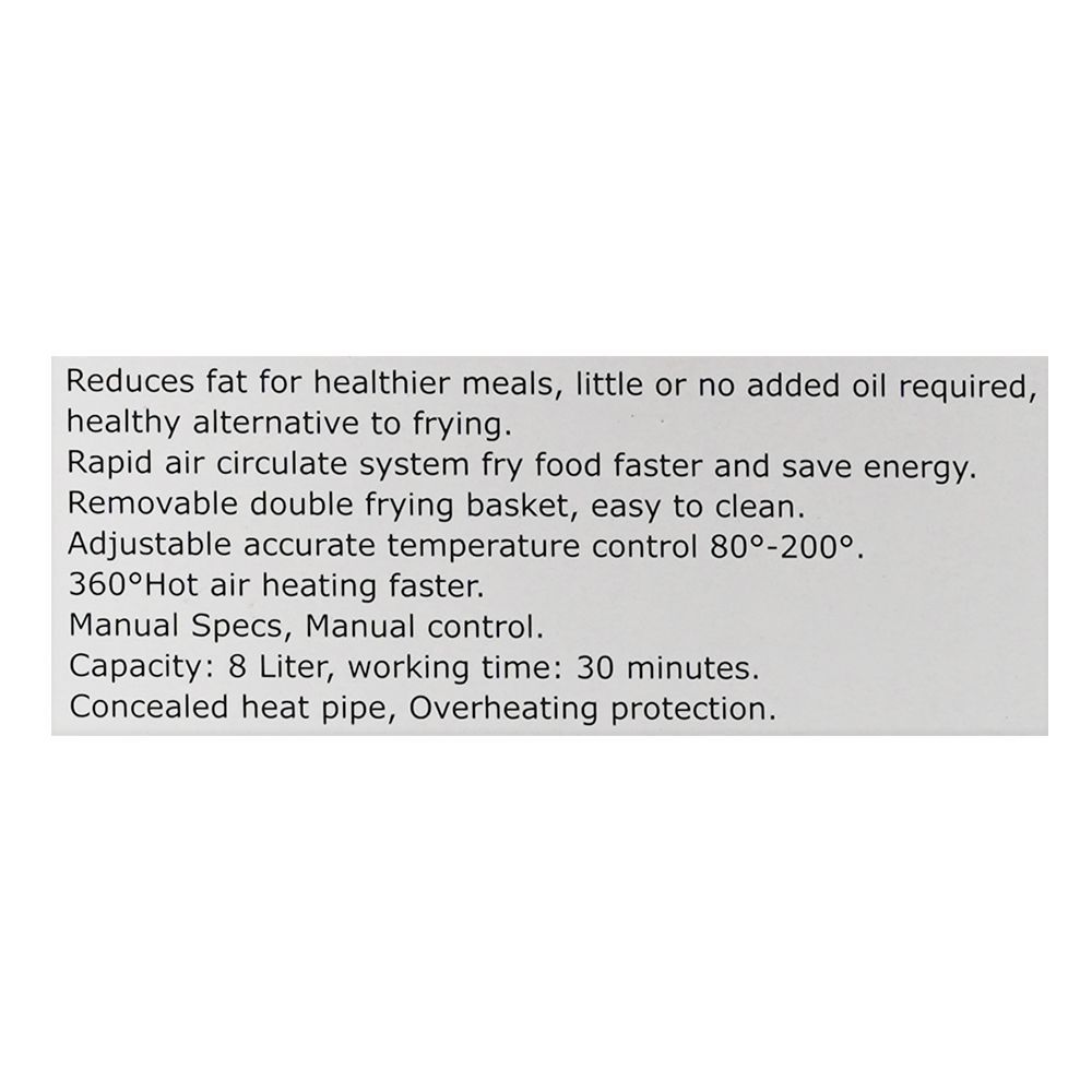 Anex Deluxe Digital Air Fryer, 1700 + 500W, 220-240V, 8 Liters, AG-2126 - Image 5
