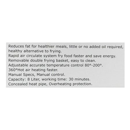Anex Deluxe Air Fryer, 1700 + 500W, 220-240V, 8 Liters, AG-2125 - Image 5