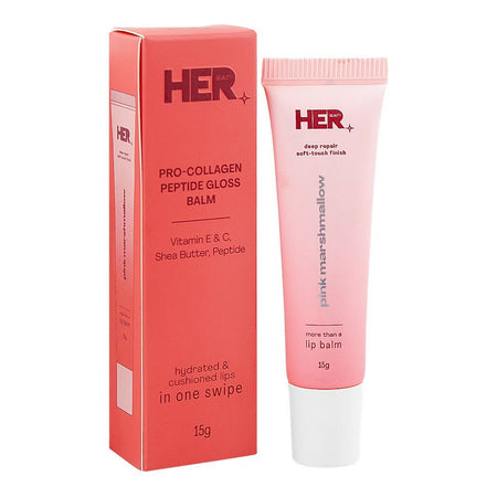 Her Beauty Pro-Collagen Peptide Gloss Lip Balm, Pink Marshmallow, 15g - Main Image