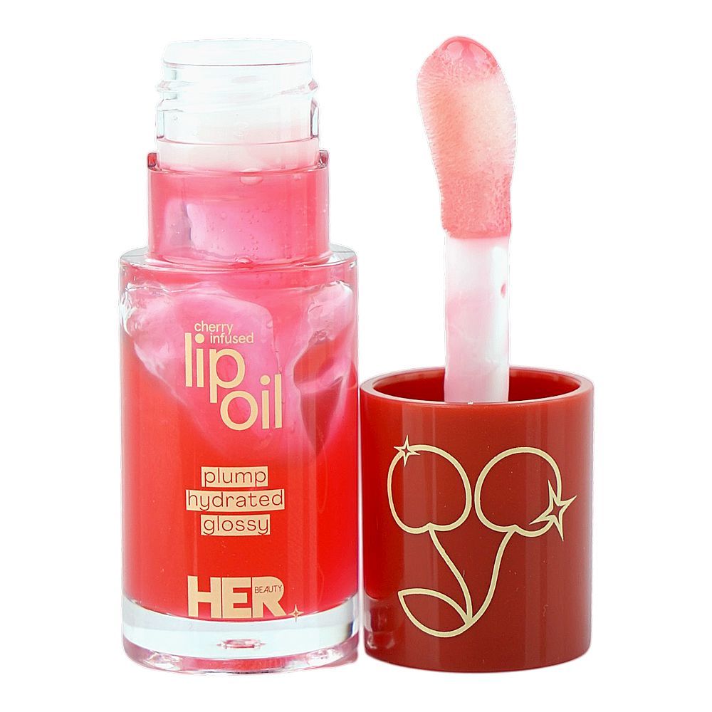 Her Beauty Cherry Seed, Jojoba Seed Oil, Vitamin E & Peptides Lip Oil, 5.6ml - Main Image