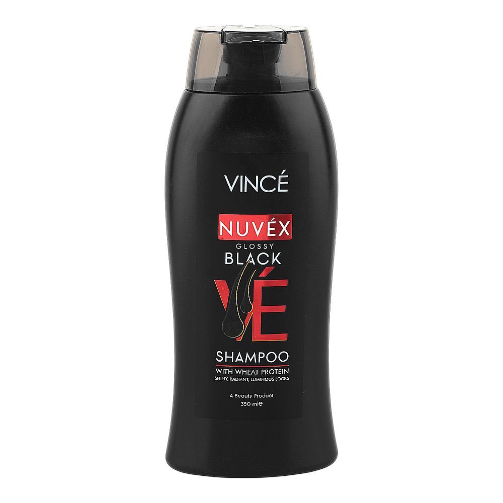 Vince Nuvex Glossy Black Wheat Protein Shampoo, For Shiny Hair, 350ml - Main Image